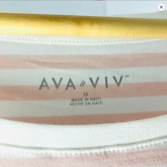 NWT Ava & Viv Tee Plus Size Perfect Stripe Tee size 3X - Picture 3 of 5